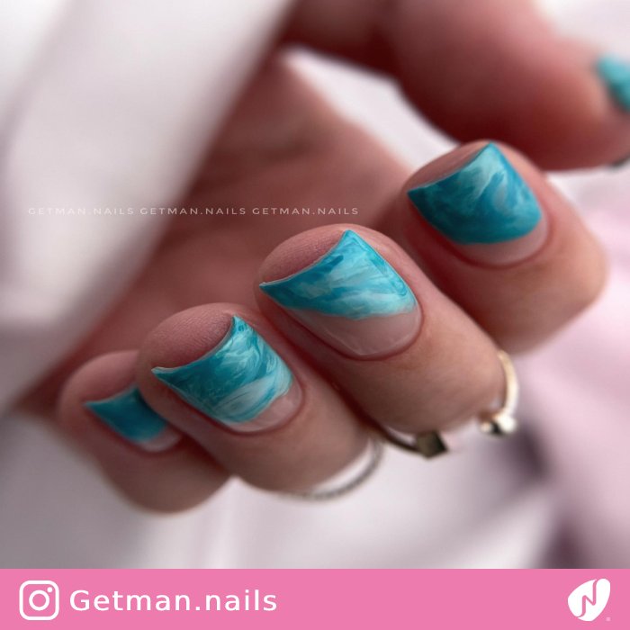 Ocean-effect Negative Space Nails